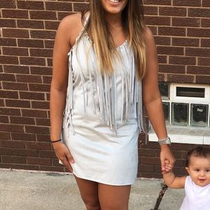 grey fringe dress
